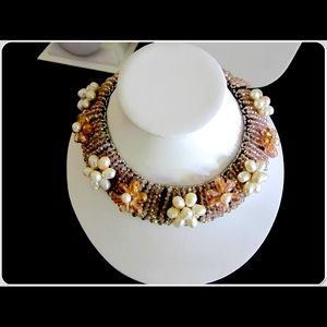 SOLD 925 Sterling Silver Necklace, Beaded with Glass Beaded and Freshwater